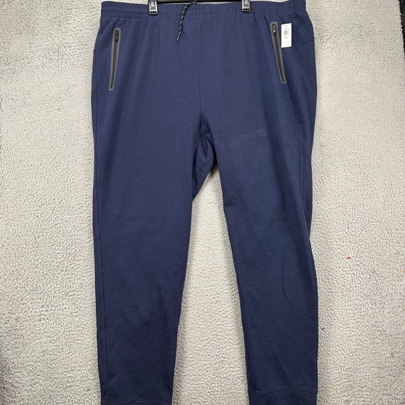 Old Navy Dynamic Fleece Pants Jogger Mens 4XL Tall Blue Drawstring Stretch NEW - Picture 1 of 9